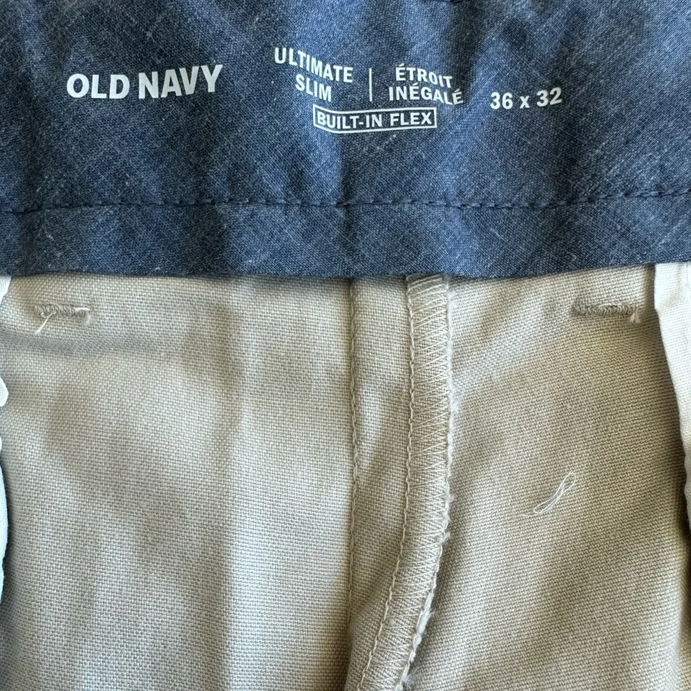 Old Navy Ultimate Slim Built-In Flex Chino Khakis Pants Beige Size 36 x 32